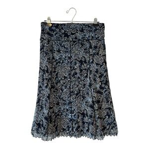 Mexx Paisley Floral A-Line Lettuce Trim Skirt - Size Small